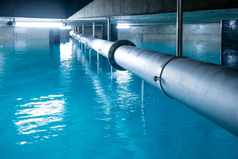 Blick in den grossen Wasserspeicher